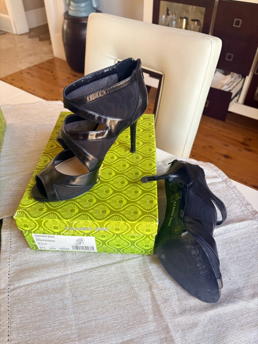 Black Strappy High Heel Sandals - Women